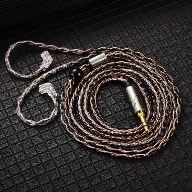 QKZ T1 8 Core TC Silver Plated 3.5mm 0.75mm 2PIN HIFI Earphone Update Cable