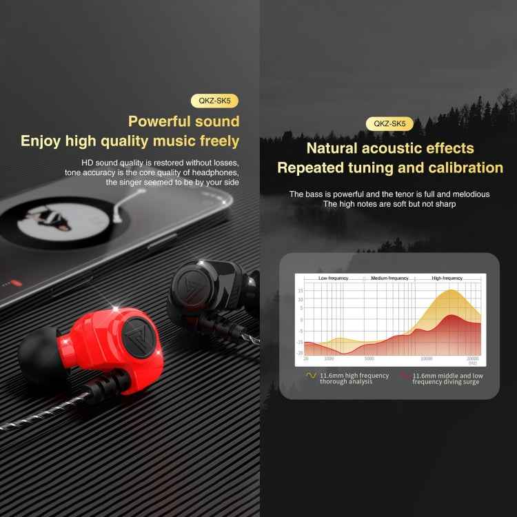 QKZ SK5 In-ear Subwoofer Wire-controlled Music Earphone with Mic