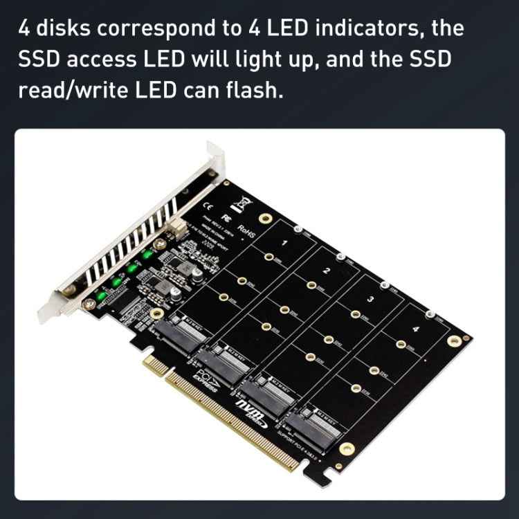 PH44 NVME 4 Disk Array Card PCI-E Signal Split Array Card