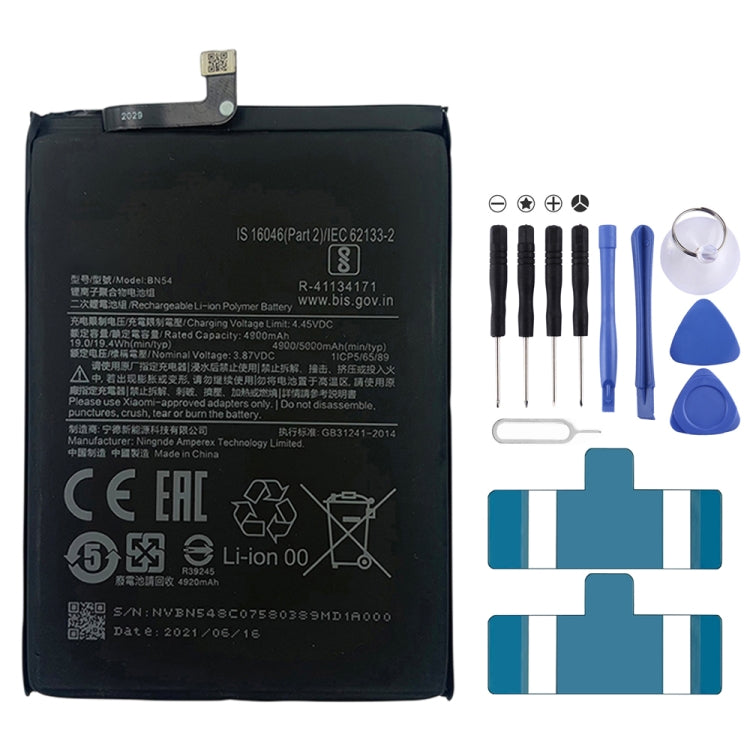 BN53 4820 mAh Li-Polymer Battery Replacement For Xiaomi Redmi Note 9 Pro 5G, BM37, BN51, BM52, BM4M, BM4Q, BN56, BM55, BN53, BN62, BM54, BM4X, BM4Y, BM57, BN59, BP42, 38, BP44, BM5A, BP47, BN66, BM58, BP43, BN57, BS01FA, BN60, BN80, BM4P, BN61