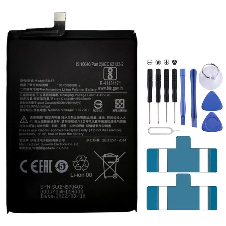 BN53 4820 mAh Li-Polymer Battery Replacement For Xiaomi Redmi Note 9 Pro 5G, BM37, BN51, BM52, BM4M, BM4Q, BN56, BM55, BN53, BN62, BM54, BM4X, BM4Y, BM57, BN59, BP42, 38, BP44, BM5A, BP47, BN66, BM58, BP43, BN57, BS01FA, BN60, BN80, BM4P, BN61
