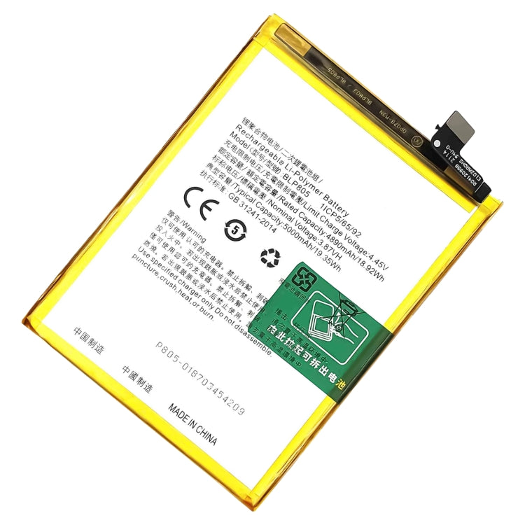 BLP855 4500 mAh Li-Polymer Battery Replacement For OPPO Reno6 Pro 5G / K9 Pro, BLP805, BLP851, BLP831, BLP851 For OPPO F19 / F19s, BLP757, BLP751, BLP731, BLP729, BLP723, BLP713, BLP693, BLP777, BLP799, BLP803, BLP807, BLP877, BLP841, BLP837, BLP809���...
