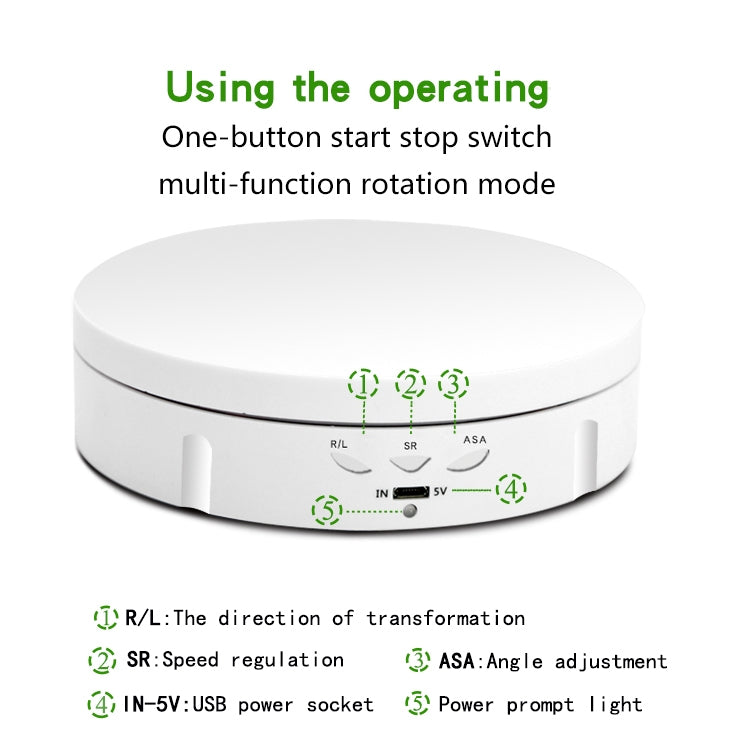 USB Electric Rotating Turntable Display Stand, Load: 10kg, 14.6cm Remote, 14.6cm Remote Mirror