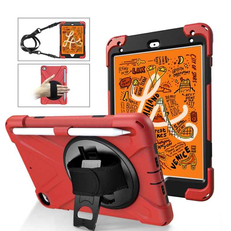 360 Degree Rotation Silicone Protective Cover with Holder & Hand Strap & Long Strap & Pencil Slot