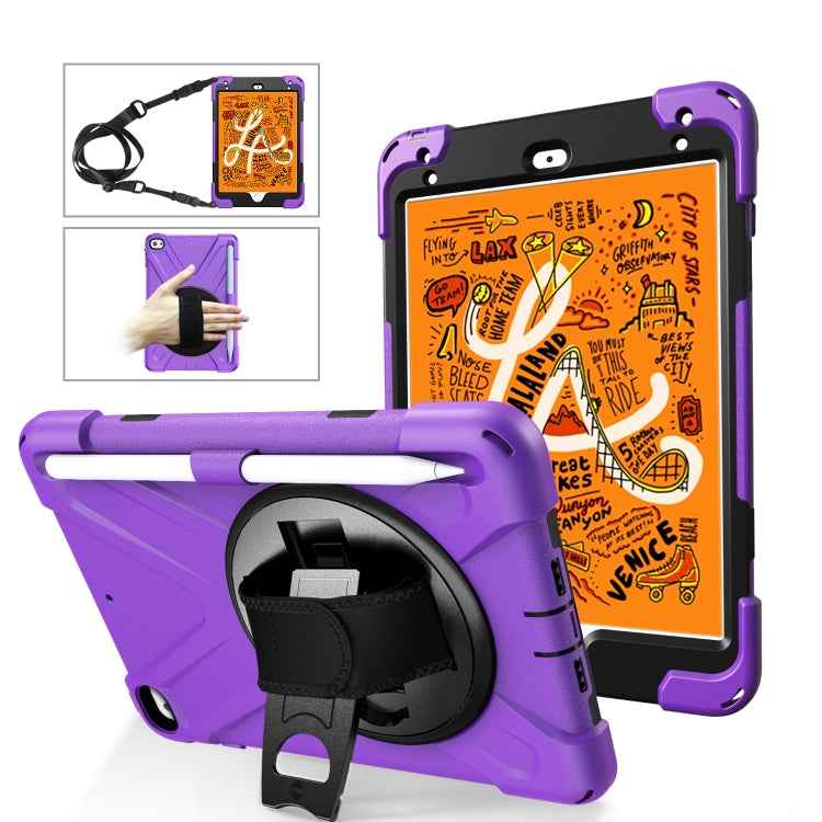 360 Degree Rotation Silicone Protective Cover with Holder & Hand Strap & Long Strap & Pencil Slot