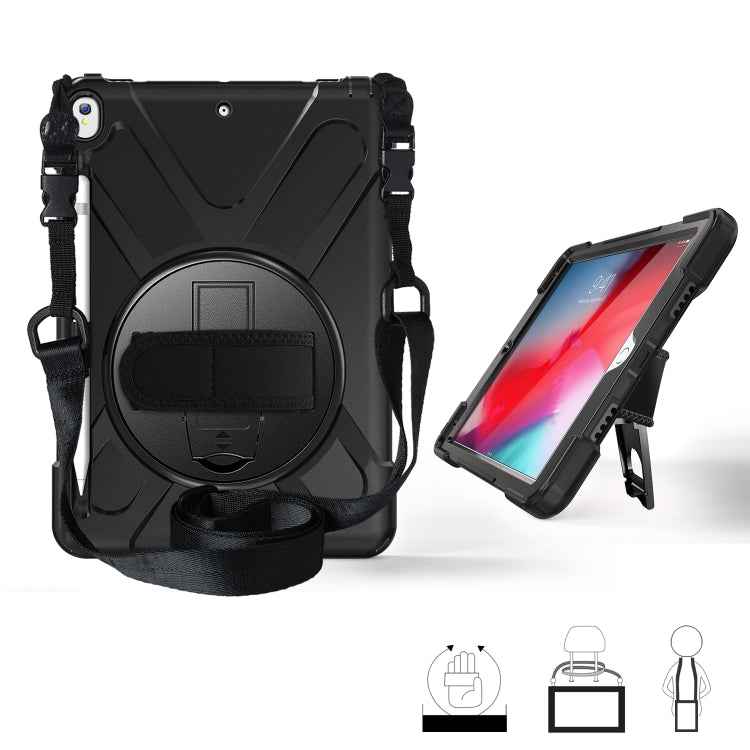 360 Degree Rotation Silicone Protective Cover with Holder & Hand Strap & Long Strap & Pencil Slot