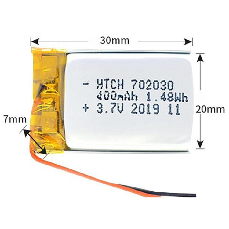 2 PCS Li-Polymer Battery Replacement, 702030 400mAh