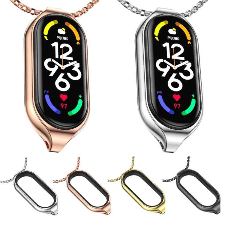 For Xiaomi Mi Band 7 / 7 NFC MIJOBS Metal Pendant Stainless Steel Watch Necklace