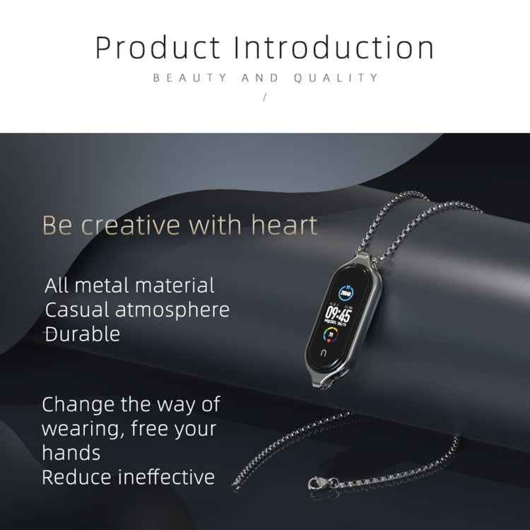 For Xiaomi Mi Band 7 / 7 NFC MIJOBS Metal Pendant Stainless Steel Watch Necklace
