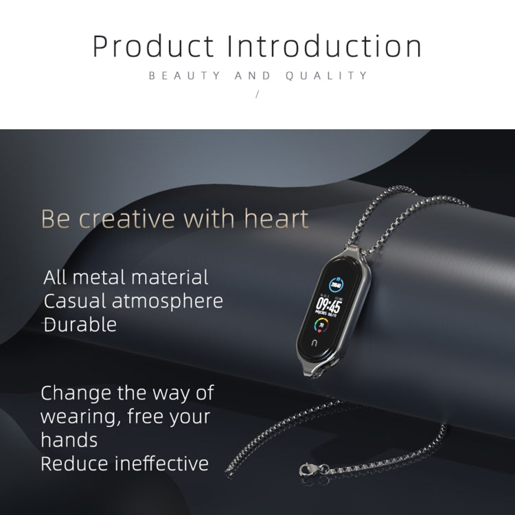 For Xiaomi Mi Band 7 / 7 NFC MIJOBS Metal Pendant Stainless Steel Watch Necklace, For Xiaomi Mi Band 7 / 7 NFC