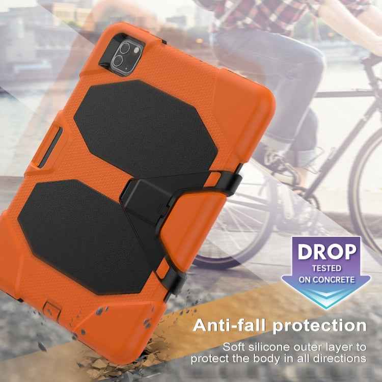 For iPad Pro 11 inch (2020) Shockproof Colorful Silicon + PC Protective Case with Holder & Shoulder Strap & Hand Strap & Pen Slot