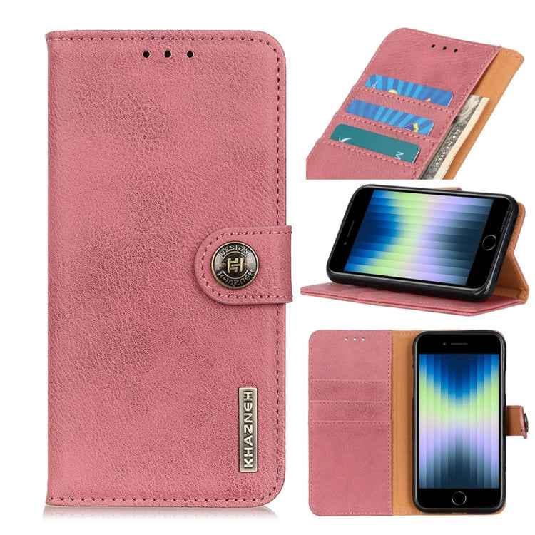 KHAZNEH Cowhide Texture PU + TPU Left and Right Open Leather Case with Bracket & Line Card and Wallet
