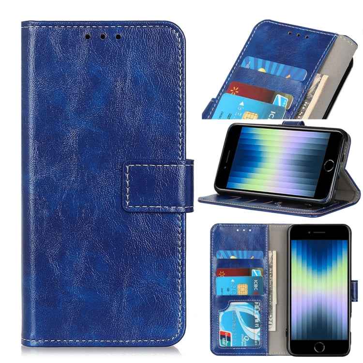 Vintage Crazy Horse PU + + Left and Right Leather Case with Photo Frame & Bracket & Front and Back Buckle