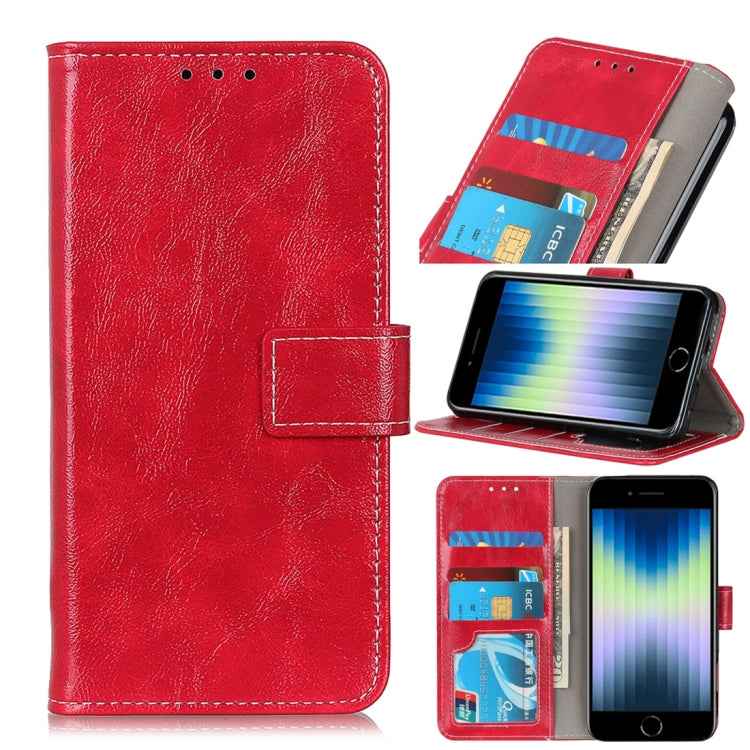 Vintage Crazy Horse PU + + Left and Right Leather Case with Photo Frame & Bracket & Front and Back Buckle