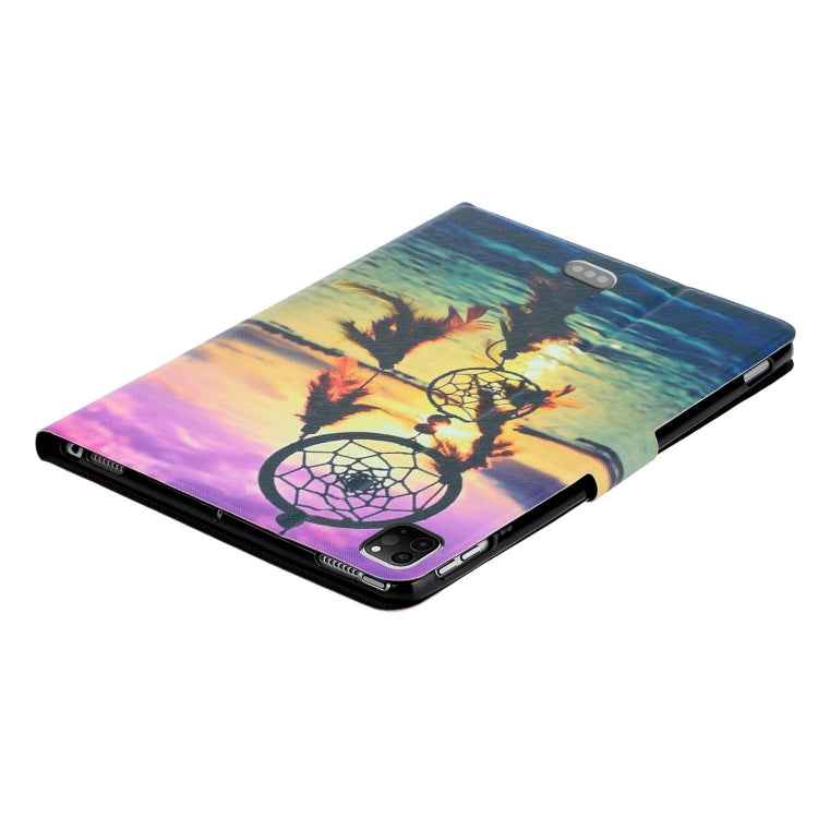 Painted Left and Right Flat Leather Case with Sleep Function & Card Slot & Buckle Anti-skid Strip and Bracket