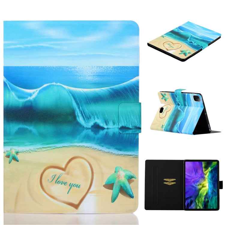 Painted Left and Right Flat Leather Case with Sleep Function & Card Slot & Buckle Anti-skid Strip and Bracket