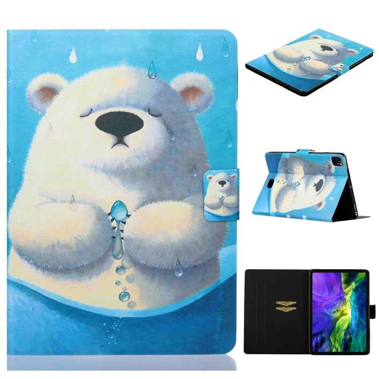 Painted Left and Right Flat Leather Case with Sleep Function & Card Slot & Buckle Anti-skid Strip and Bracket