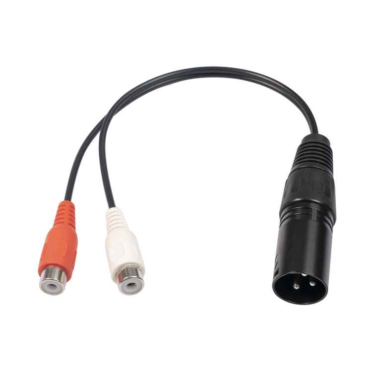 3713 3pin XLR Male to 2 x RCA Female Audio Cable, Length: 20cm