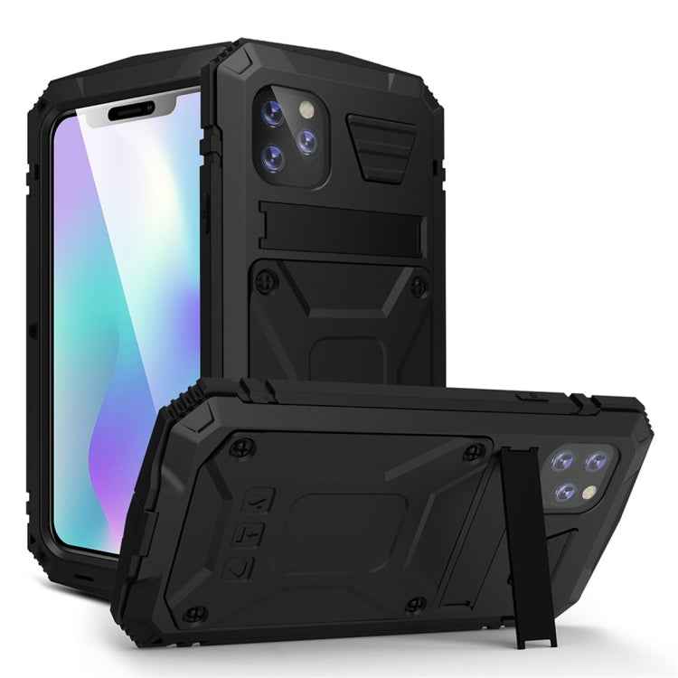 Shockproof Waterproof Dust-proof Metal + Silicone Protective Case with Holder
