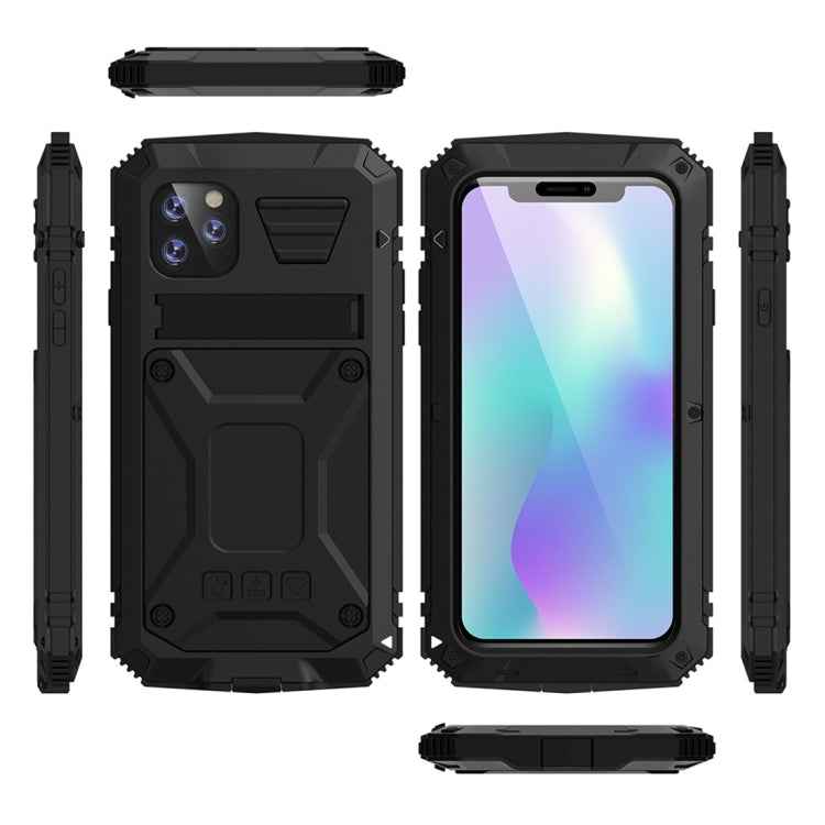 Shockproof Waterproof Dust-proof Metal + Silicone Protective Case with Holder