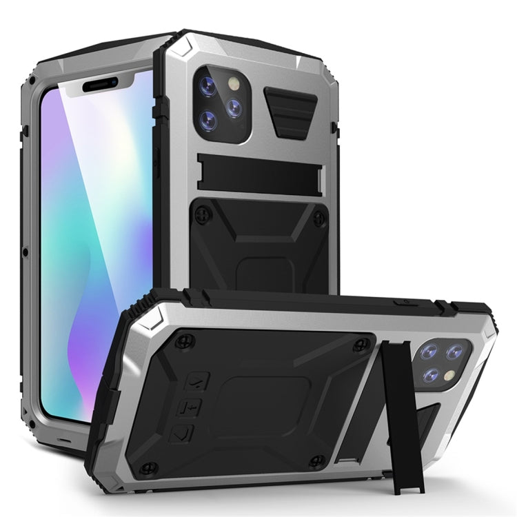 Shockproof Waterproof Dust-proof Metal + Silicone Protective Case with Holder