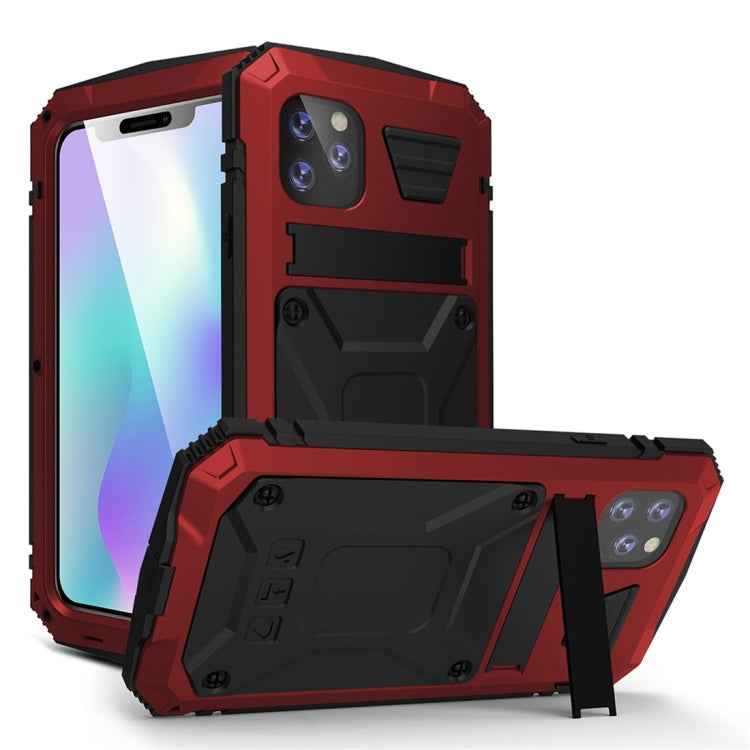 Shockproof Waterproof Dust-proof Metal + Silicone Protective Case with Holder