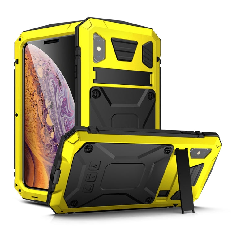 Shockproof Waterproof Dust-proof Metal + Silicone Protective Case with Holder