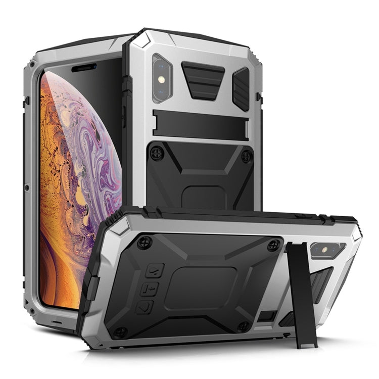 Shockproof Waterproof Dust-proof Metal + Silicone Protective Case with Holder
