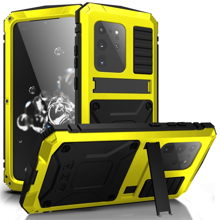Shockproof Waterproof Dust-proof Metal + Silicone Protective Case with Holder