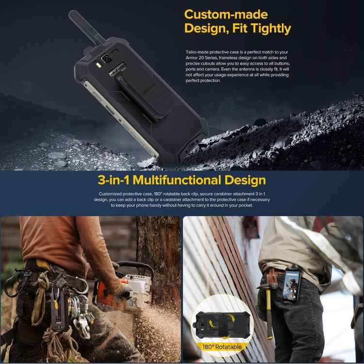 For Ulefone Armor 20WT Ulefone Back Clip Phone Case with Carabiner