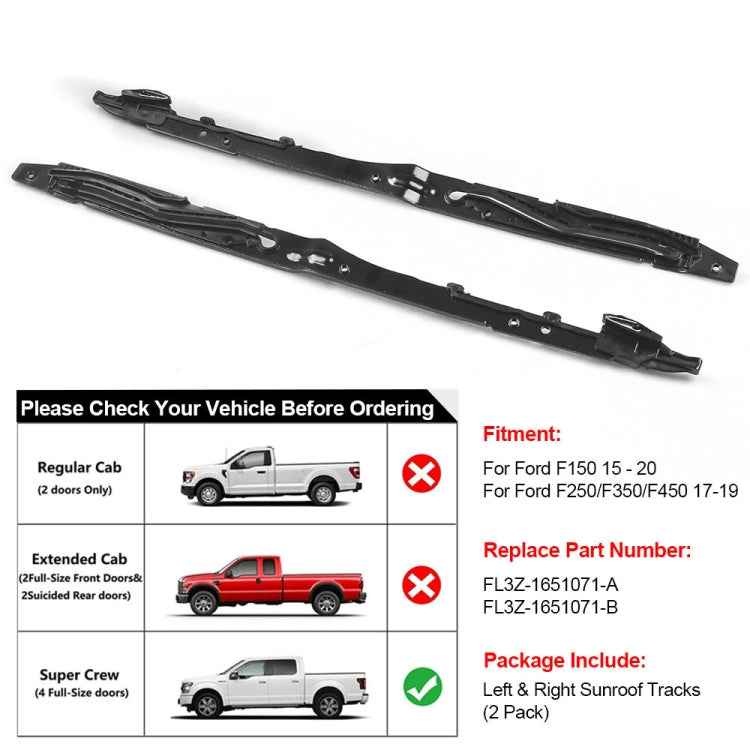 For Ford F-150 2015-2020 / F-250 2017-2019 Car Sunroof Track Assembly Repair Kit