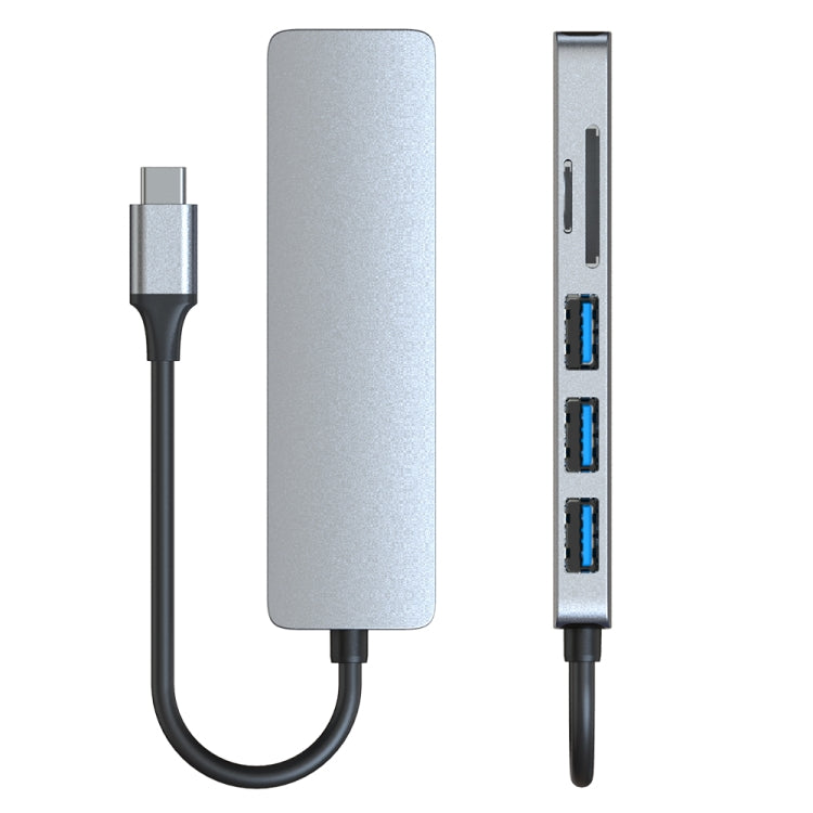 6-in-1 USB-C / Type-C to USB Docking Station HUB Adapter, 6 in 1