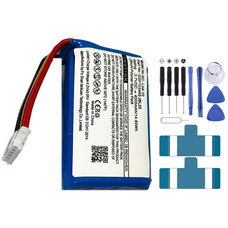 For JBL Charger 2+/Charge 2 Plus/Charge 3 2015 GSP1029102R 310SL P763098 6000mAh Battery Replacement, For JBL Charger 2+/Charge 2 Plus/Charge 3 2015, For JBL Boombox/Boombox 1, For JBL Xtreme 3, For JBL Link 10 Special Edition, For JBL Flip 2 2013/Flip...