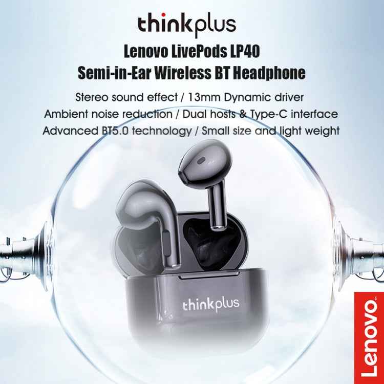 Lenovo LP40 TWS Wireless Bluetooth 5.1 Noise Reduction Earphone