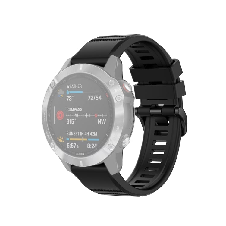 For Garmin Fenix 6 22mm Quick Release Official Texture Wrist Strap Watchband, with Plastic Button, with Metal Button