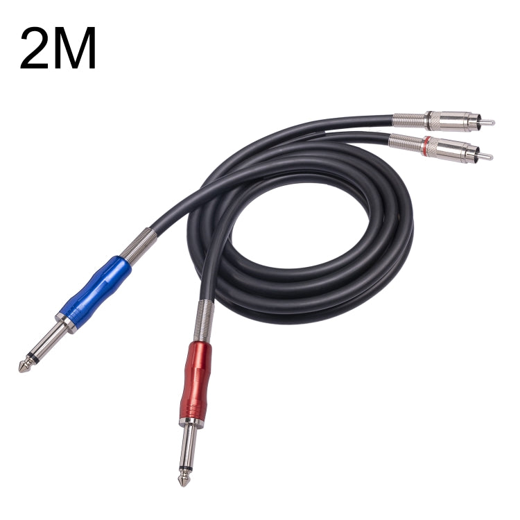 3051K63 Dual RCA Male to Dual 6.35mm 1/4 inch Male Mixer Audio Cable, 1m, 2m, 3m