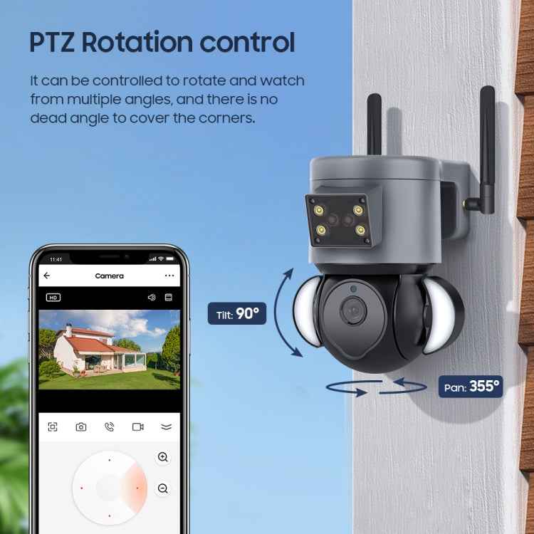 4MP 4G Smart Security Floodlight Camera Support Two-way Audio / Night Vision