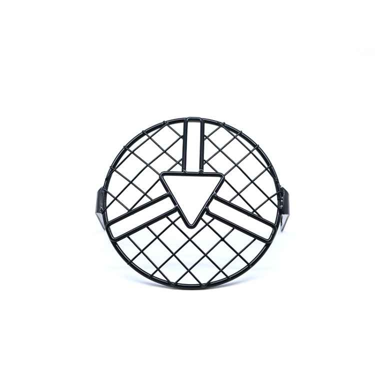 Motorcycle Headlight Arrowhead Grill Guard Retro Round Lamp Grill Cover