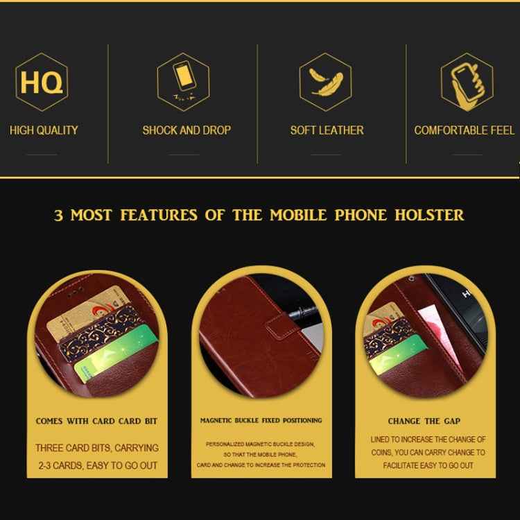 idewei Crazy Horse Texture Horizontal Flip Leather Case with Holder & Card Slots & Wallet