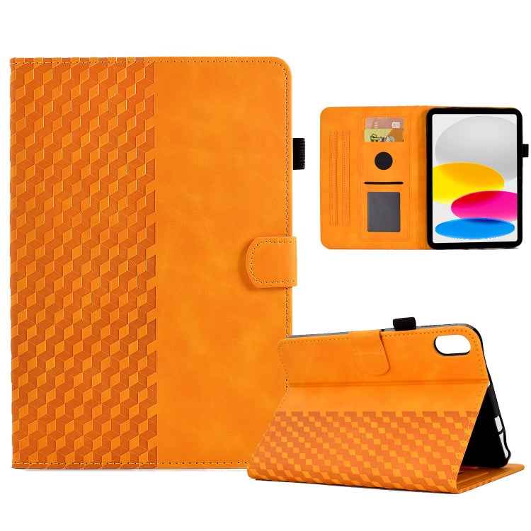 For iPad 10th Gen 10.9 2022 Rhombus Embossed Leather Smart Tablet Case