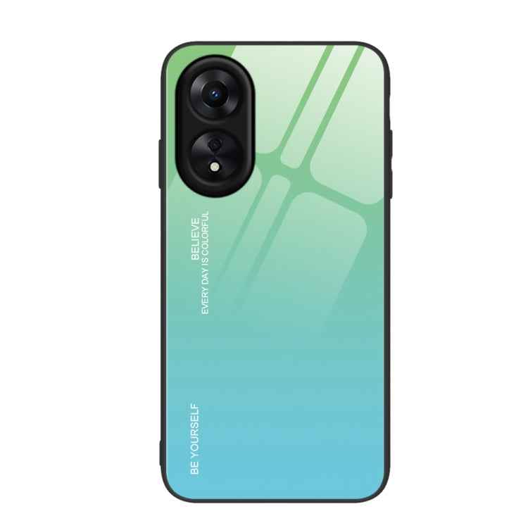 For OPPO A17 Gradient Color Glass Phone Case