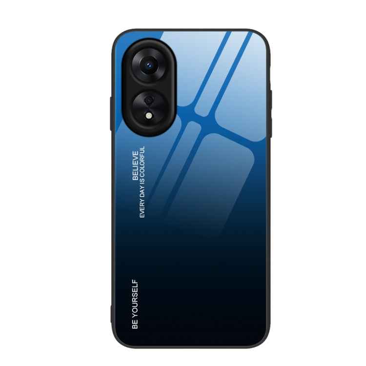 For OPPO A17 Gradient Color Glass Phone Case