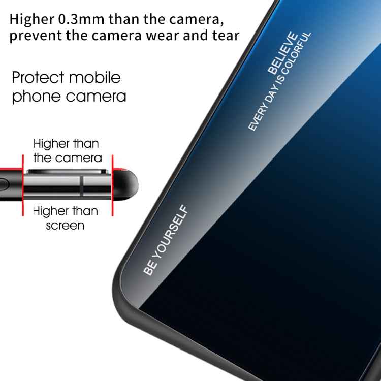 For OPPO A17 Gradient Color Glass Phone Case