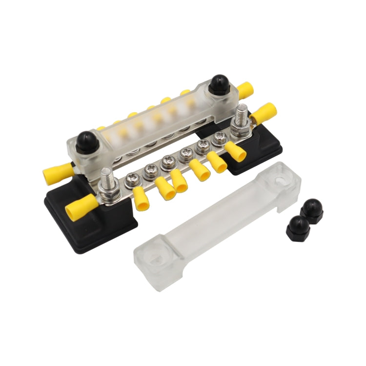 CP-3052 150A 12-48V RV Yacht Double-row 6-way Busbar with 16pcs Terminals, CP-3052