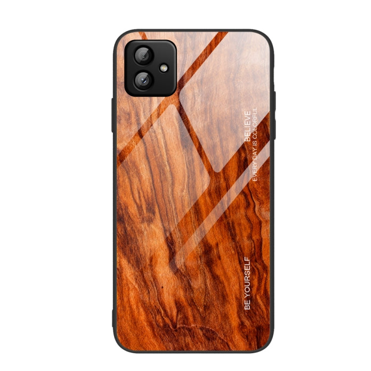 For Samsung Galaxy A04 Wood Grain Glass Phone Case