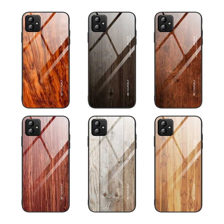 For Samsung Galaxy A04 Wood Grain Glass Phone Case