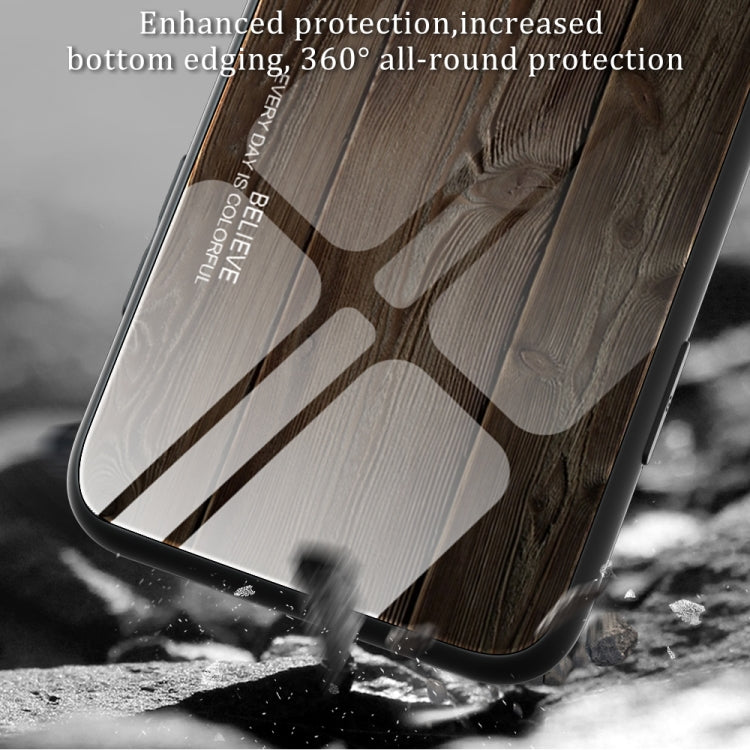 For Samsung Galaxy A04 Wood Grain Glass Phone Case