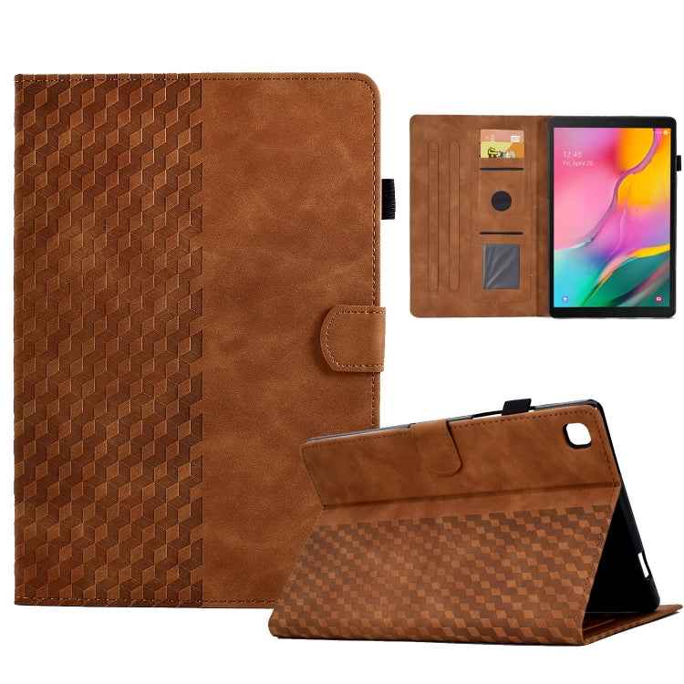 For Samsung Galaxy Tab A 10.1 T510 / T515 2019 Rhombus Embossed Leather Tablet Case