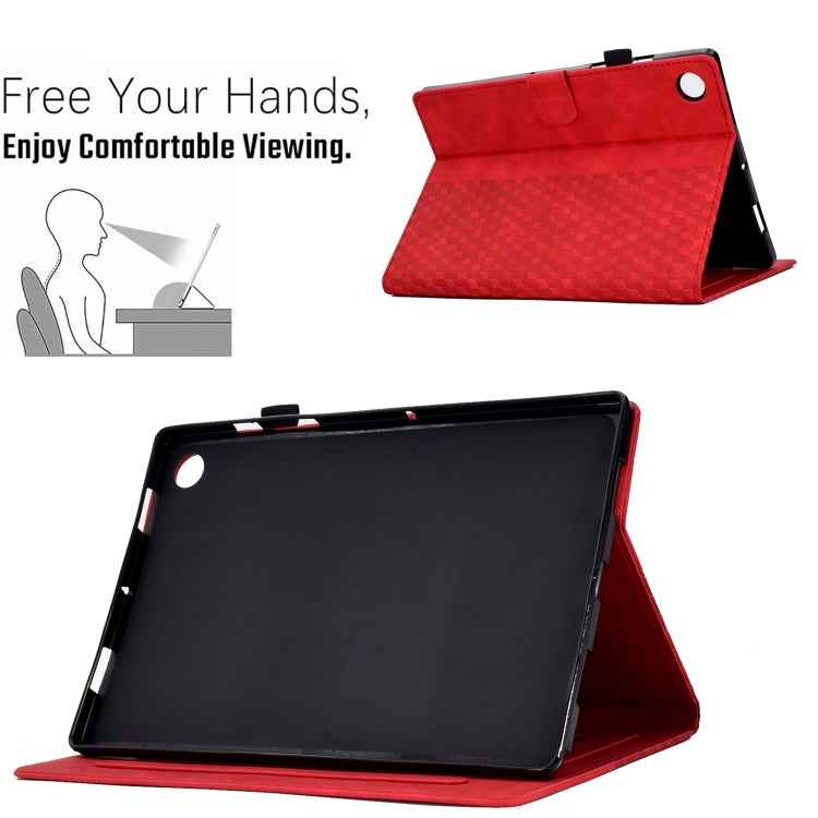 For Samsung Galaxy Tab A8 10.5 X200 / X205 Rhombus Embossed Leather Smart Tablet Case