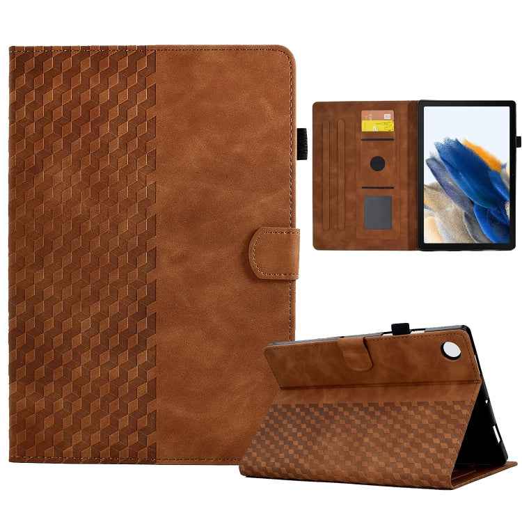 For Samsung Galaxy Tab A8 10.5 X200 / X205 Rhombus Embossed Leather Smart Tablet Case